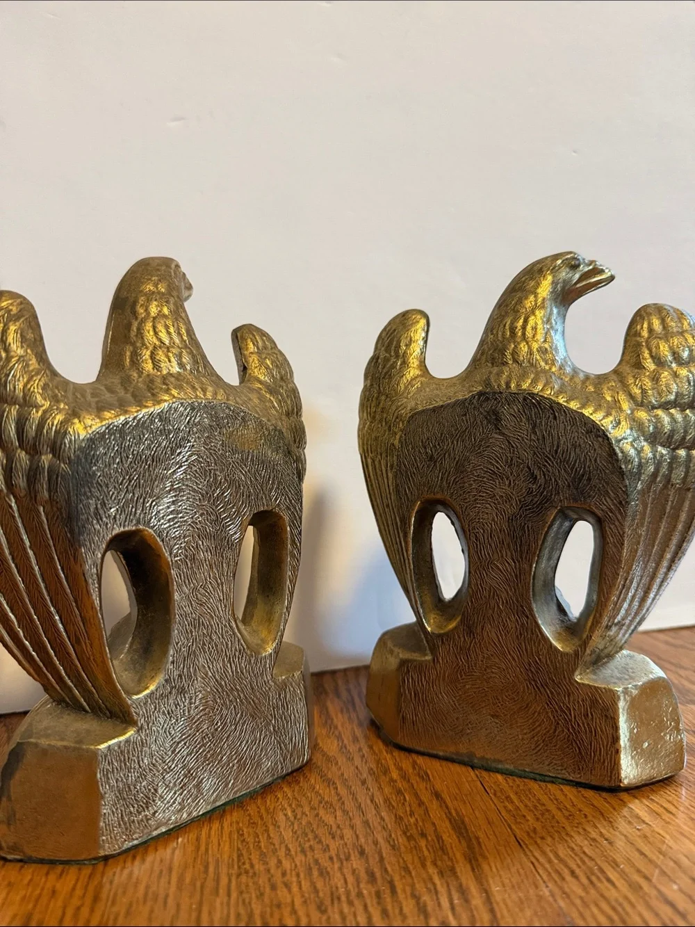 Pair of Brass Eagle Bookends - VINTAGE